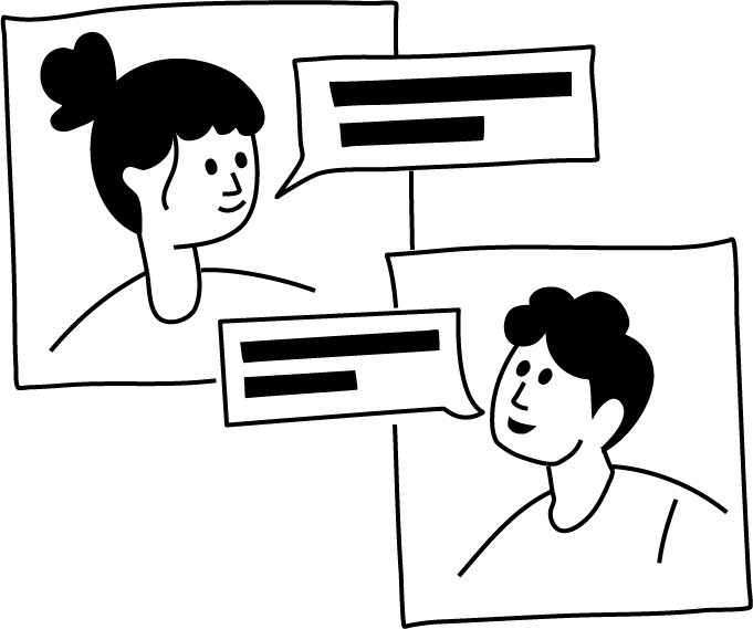 Two people talking to each other on a video call